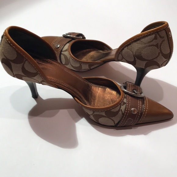 Coach Shoes - Coach Classic Signature  Monogram  D'Orsay Pumps